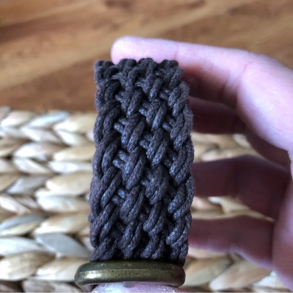 Brown nylon breaded belt